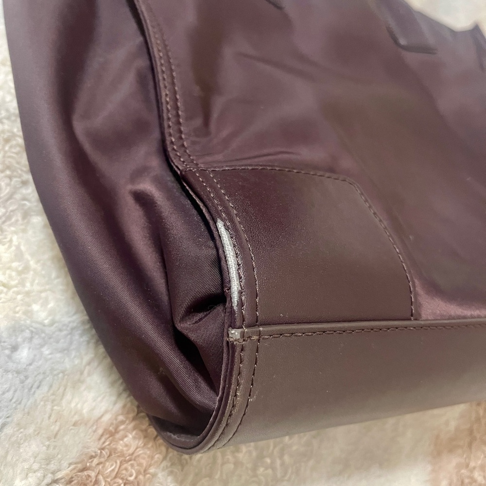 Tory Burch Dark Brown Canvas Tote - Picture 3 of 5